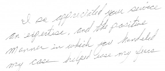I appreciated your service and expertise I appreciated your service and expertise